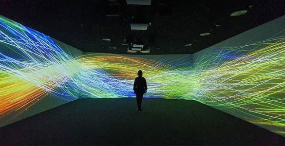 Christie short throw projectors creating an immersive space