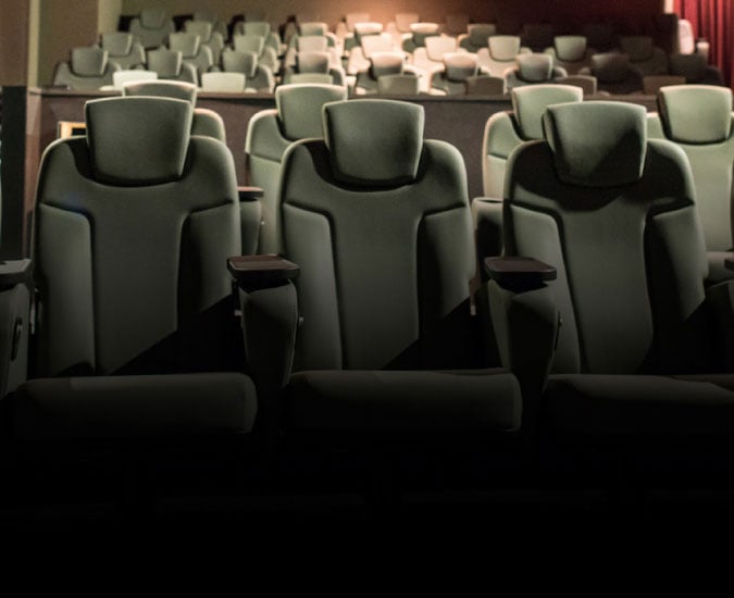 Rows of movie theatre seats