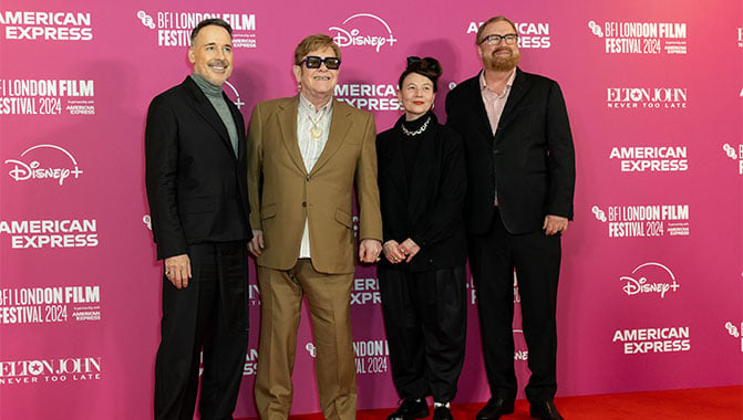 David Furnish, Sir Elton John, Kristy Matheson of the BFI, R. J. Cutler