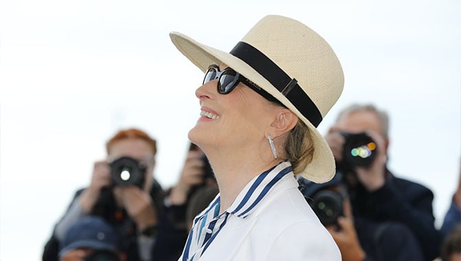 Meryl Streep at a photo call.  Photo credit: Jean-Louis Hupe