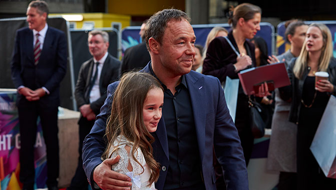 "Matilda" (Alisha Weir) and father "Mr Wormwood" (Stephen Graham) at the BFI LFF gala opening