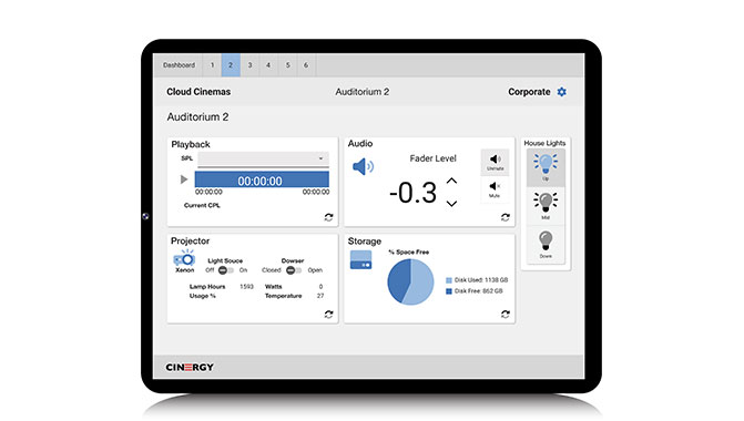 Cinergy Command Station user interface