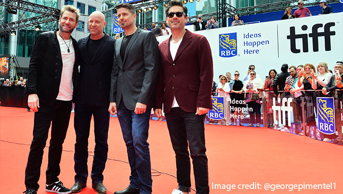 The band Nickelback arrives at TIFF for the world premiere of the film "Hate to Love: Nickelback".