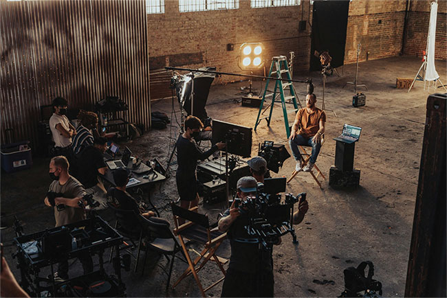 A video production set. 